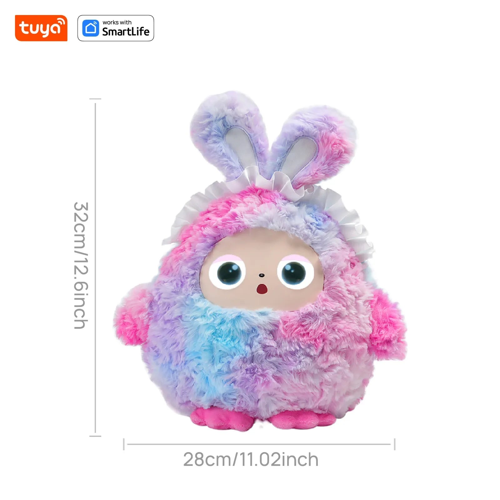 AI Plush Toy W/Smart Voice&LED Eyes,Interactive Companion ReadyRechargeable E-Pet open up fun life W/Tuya App-Multicolor